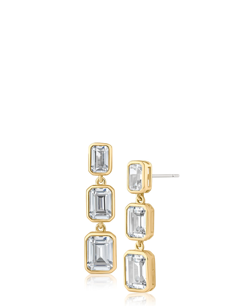 Triple Emerald Drop Earrings