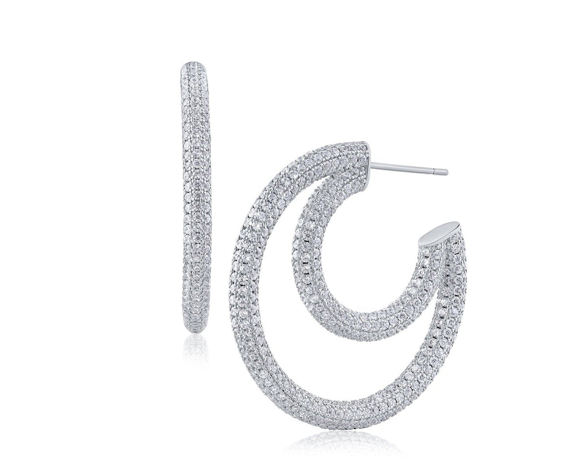 Pavé Crescent Hoops