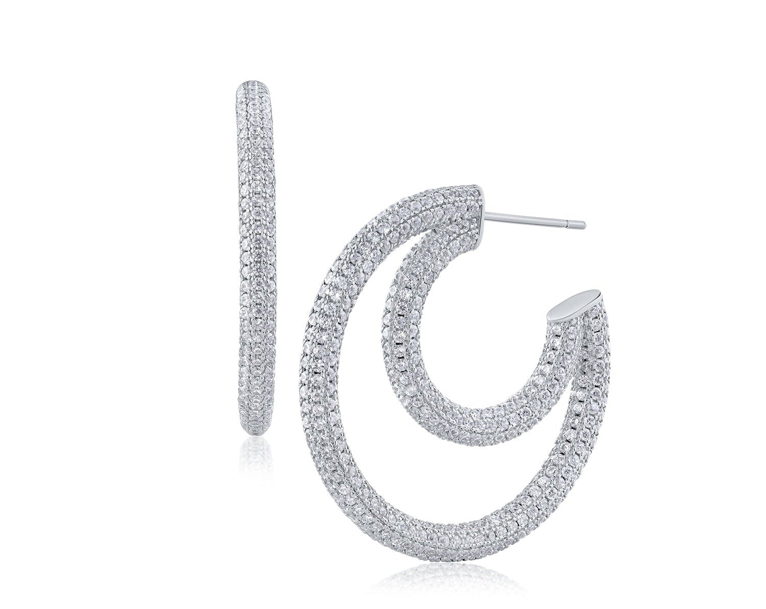 Pavé Crescent Hoops
