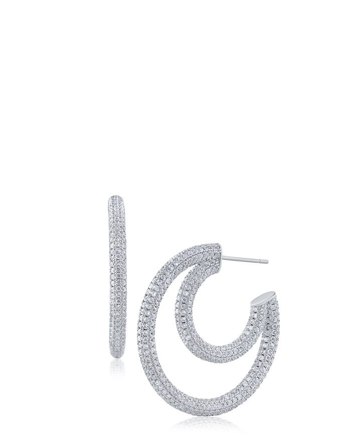 Pavé Crescent Hoops