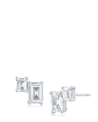 Double Emelrad CZ Studs