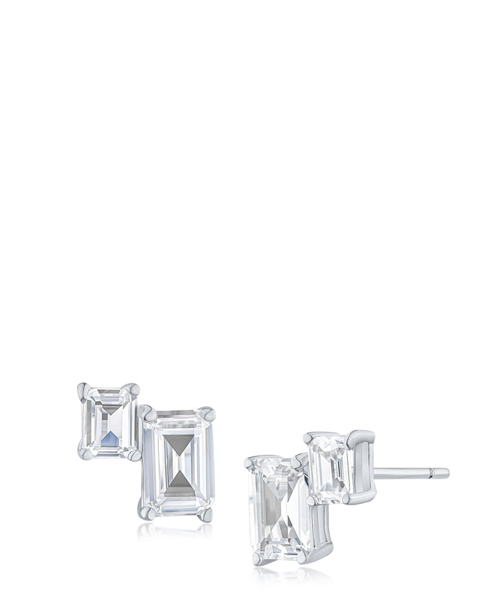 Double Emelrad CZ Studs