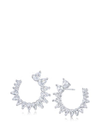 Pear CZ Curved Earrings