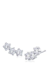 Graduated CZ Line Stud Earrings