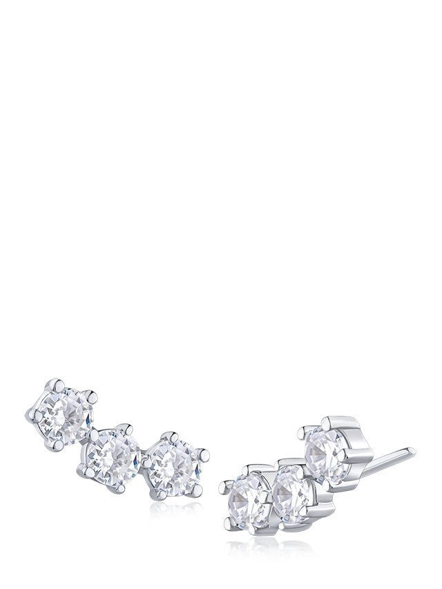Graduated CZ Line Stud Earrings