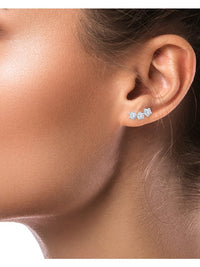 Graduated CZ Line Stud Earrings