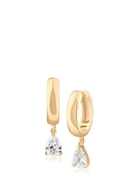 Pear Drop Huggie Earrings