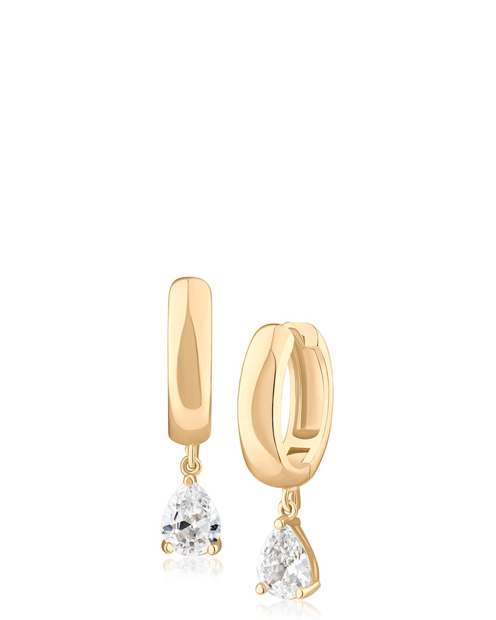 Pear Drop Huggie Earrings