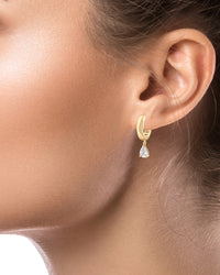 Pear Drop Huggie Earrings