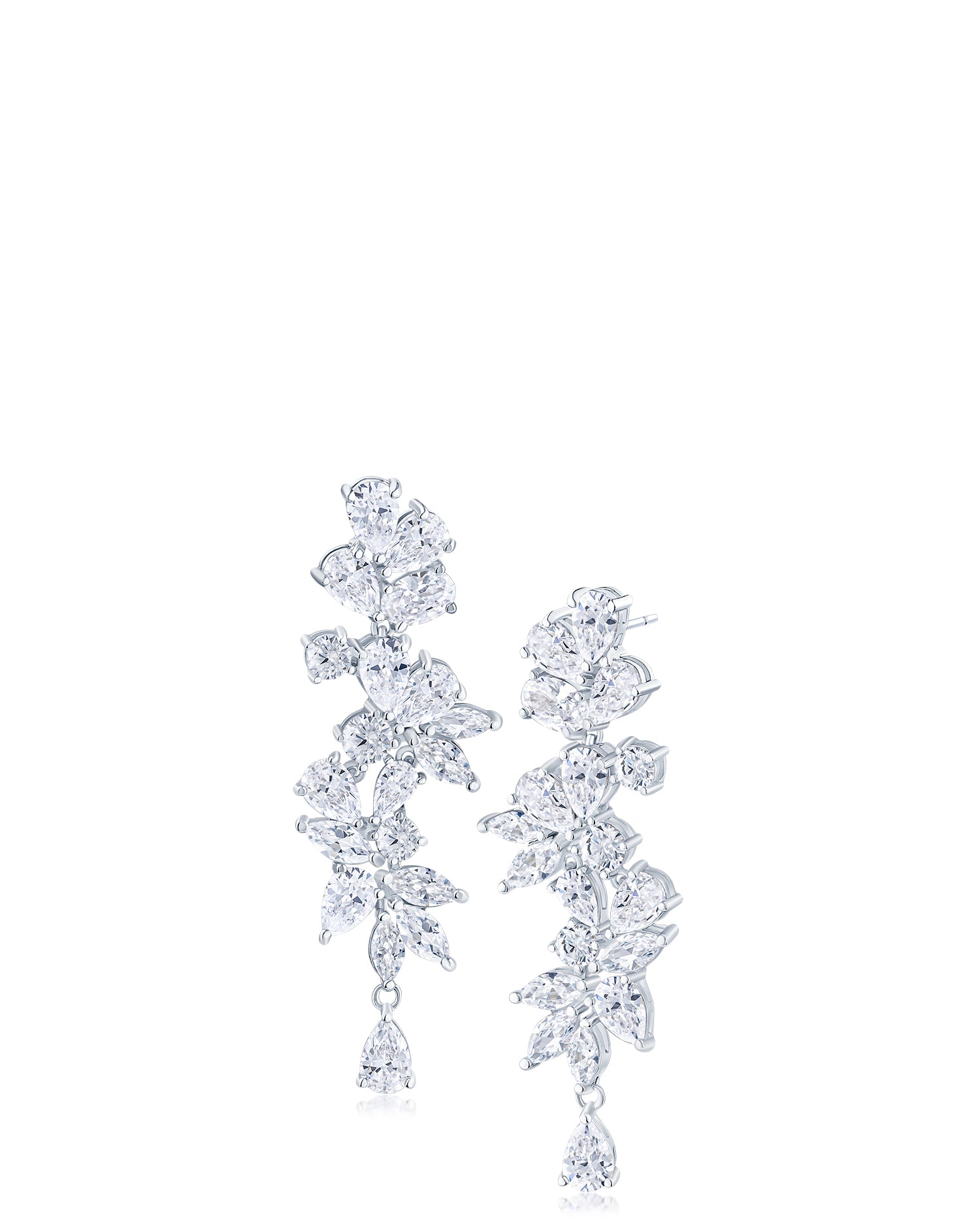 Multi-Shape CZ Statement Drop Earrings
