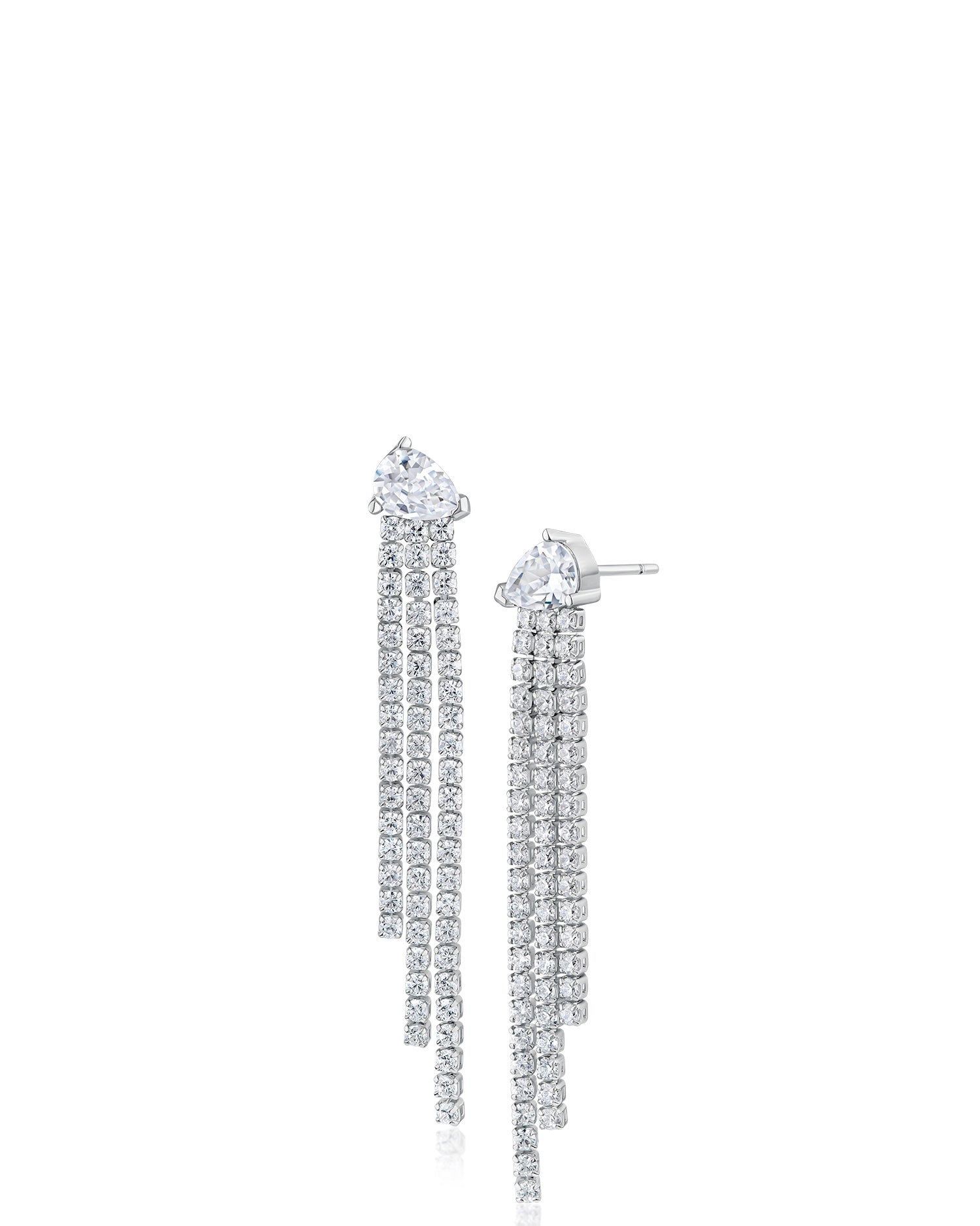 Pear CZ Cascade Earrings