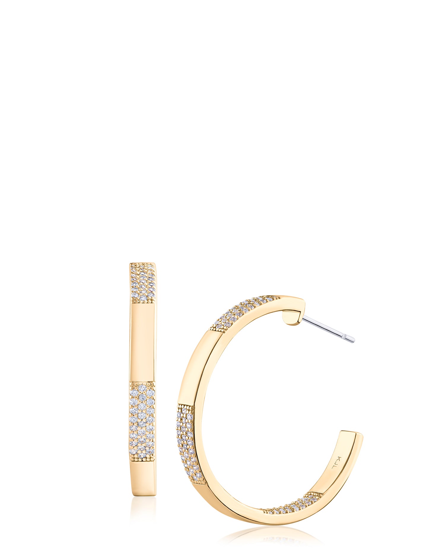 Pavé Accent Hoop Earrings