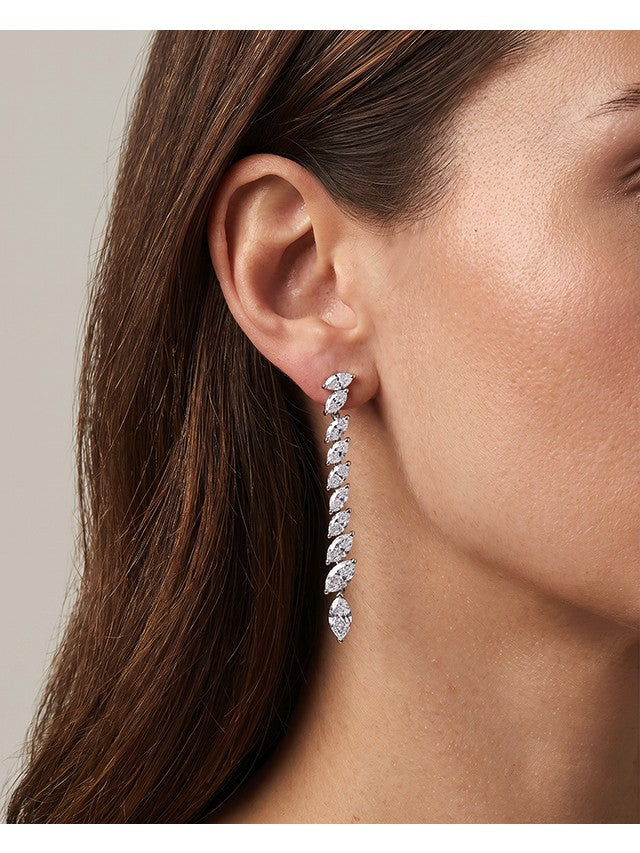 Marquise CZ Linear Drop Earrings