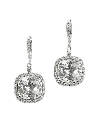 Cushion CZ Drop earrings