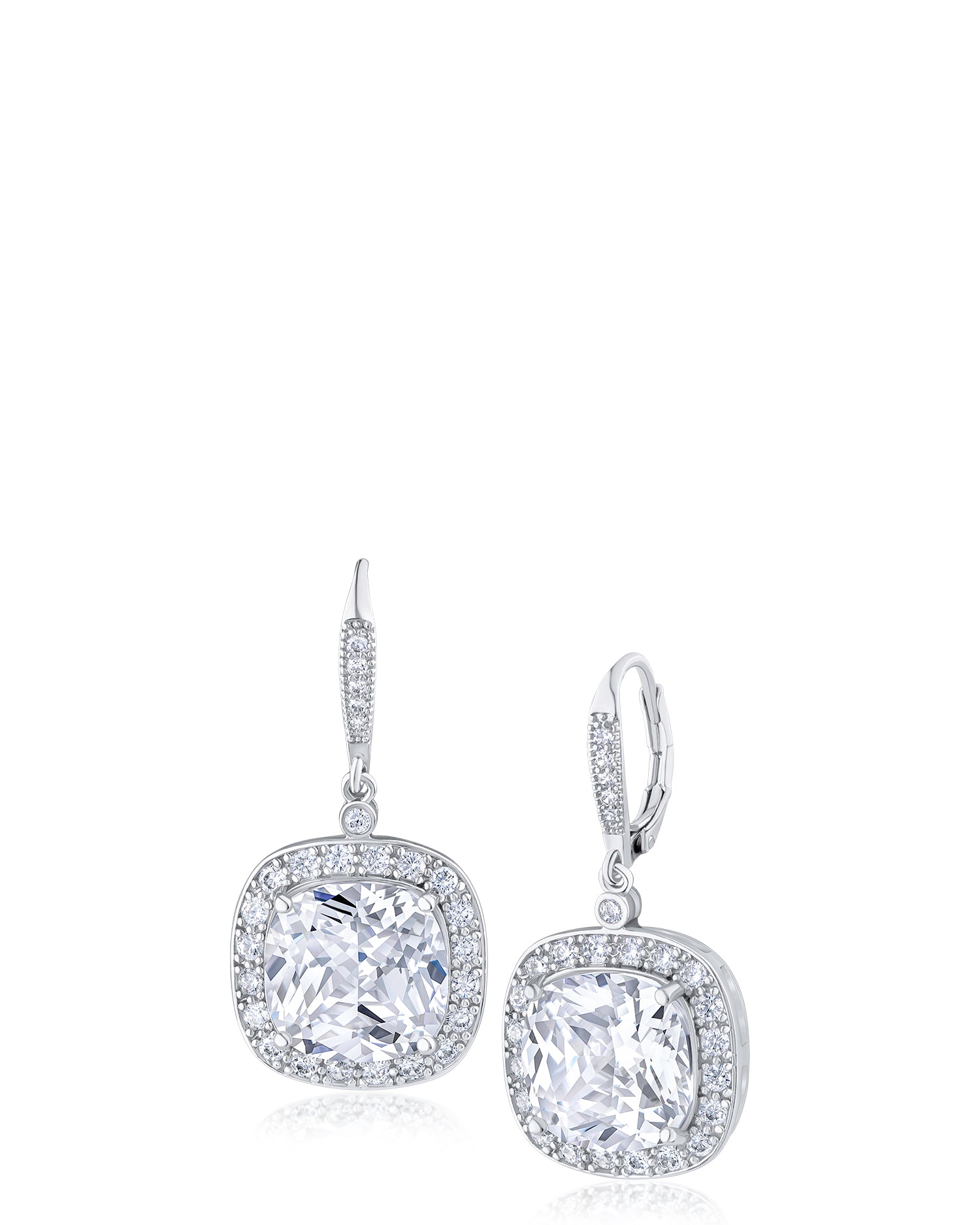Cushion CZ Drop earrings