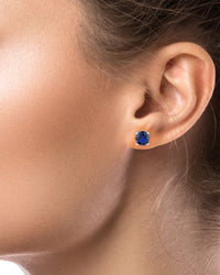 Classic Blue CZ Pierced Stud Earring