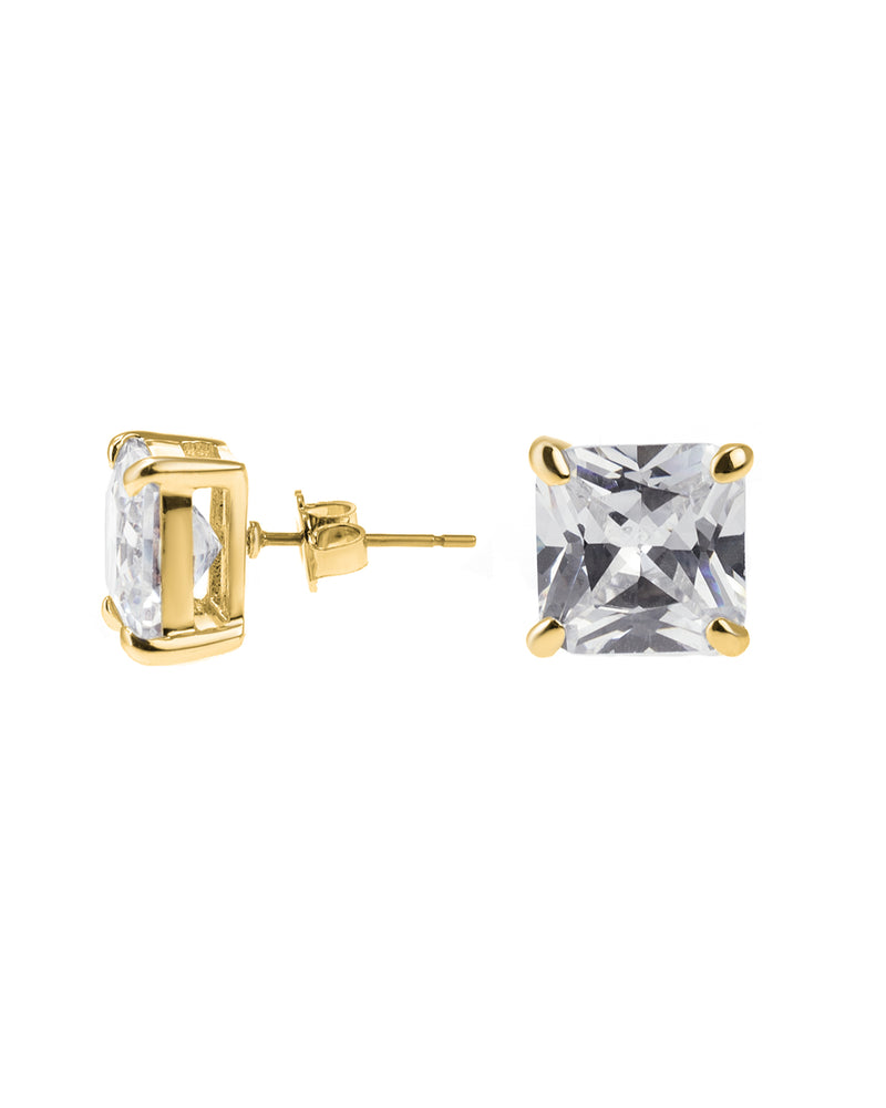 Princess Cut CZ Studs