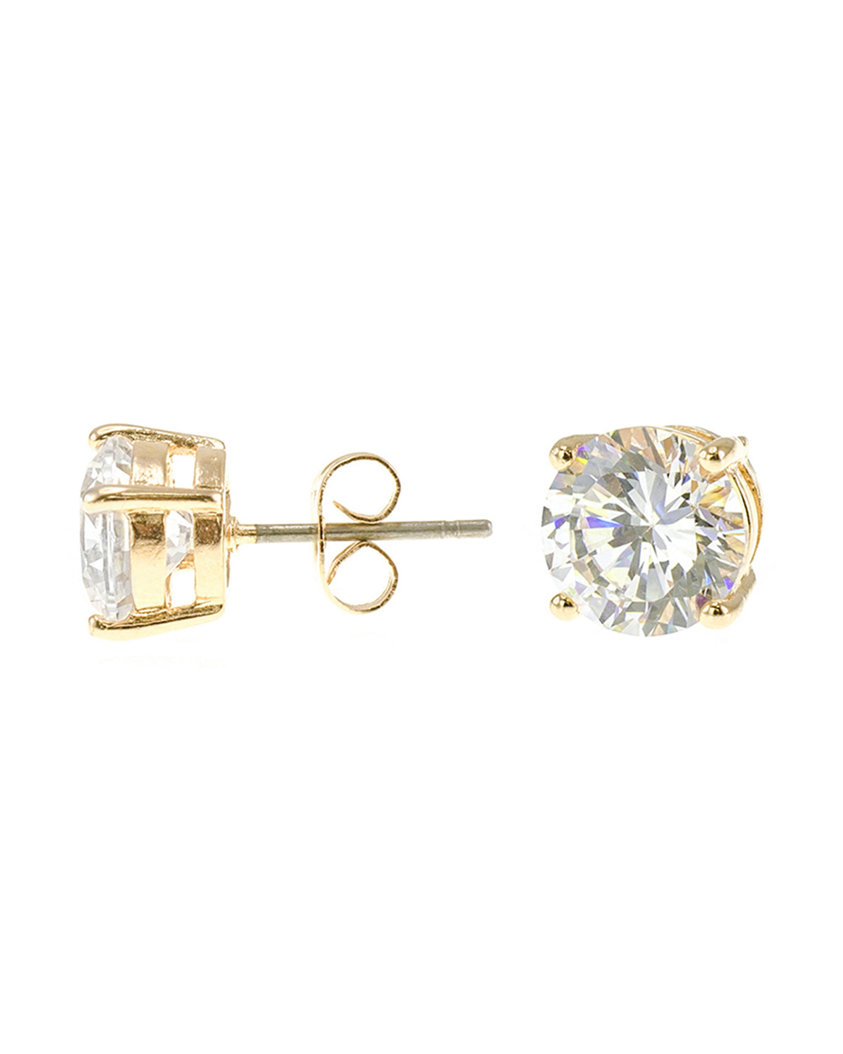 Round Brilliant CZ Stud Earrings