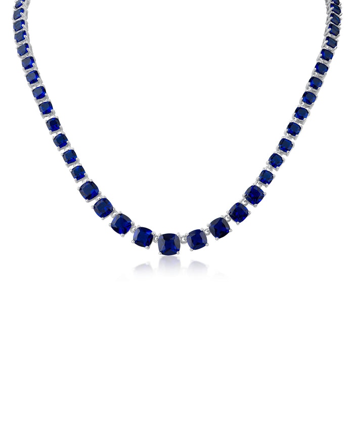 Cushion CZ Tennis Necklace