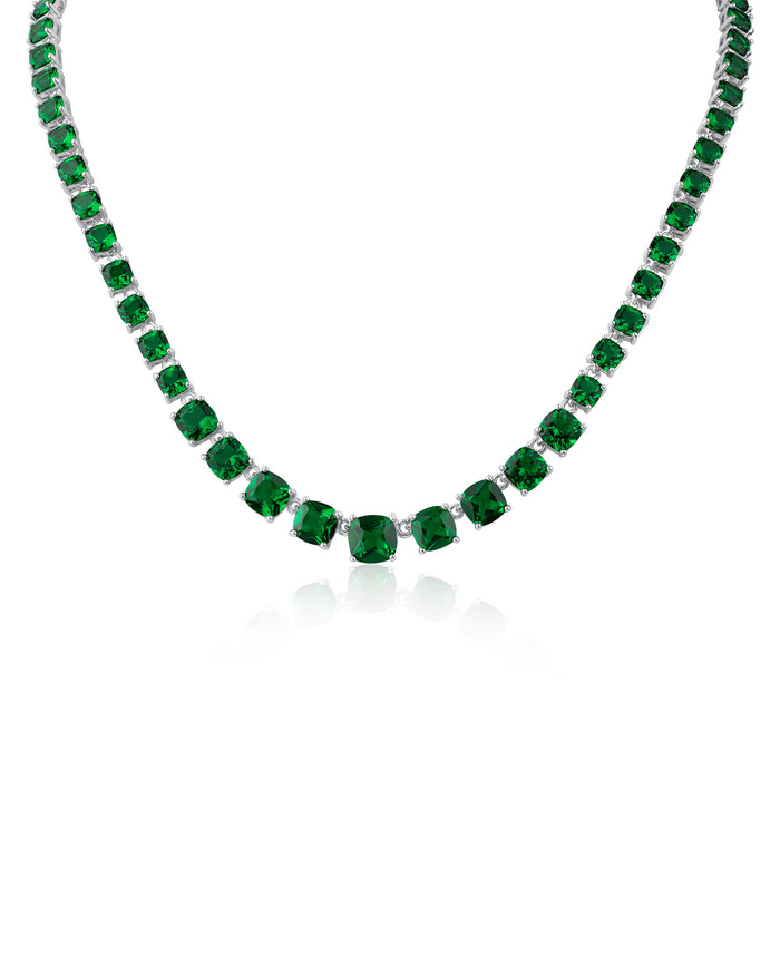 Cushion CZ Tennis Necklace