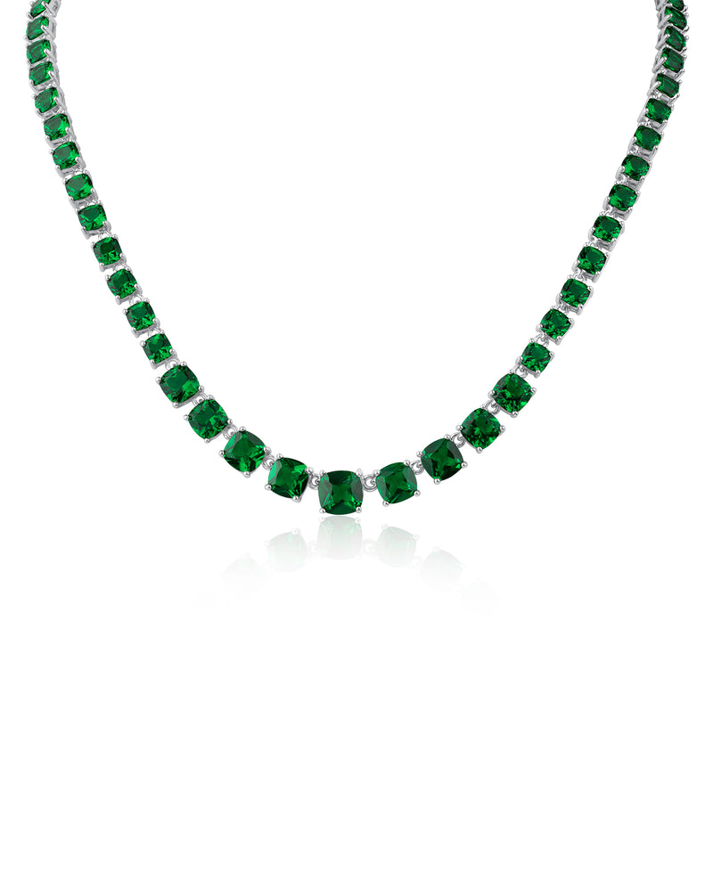 Cushion CZ Tennis Necklace