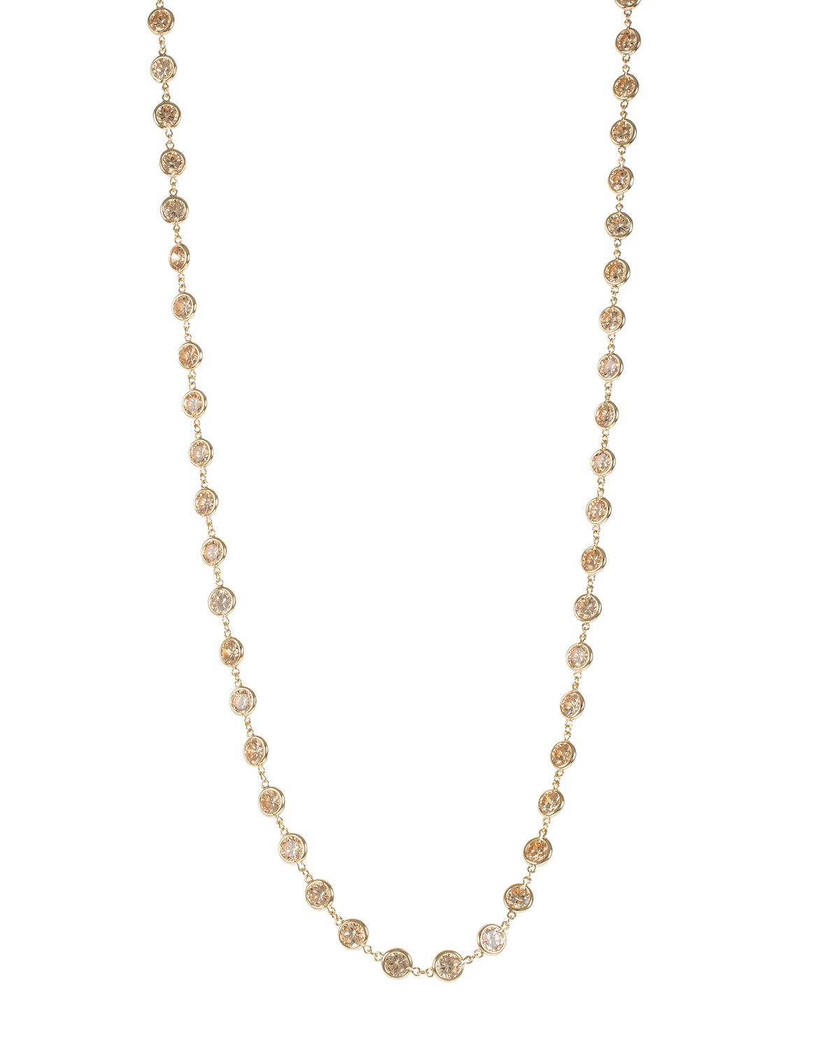 36" Gold Plated Round Bezel Set Necklace