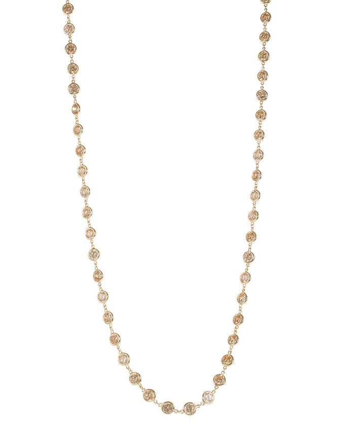 36" Gold Plated Round Bezel Set Necklace