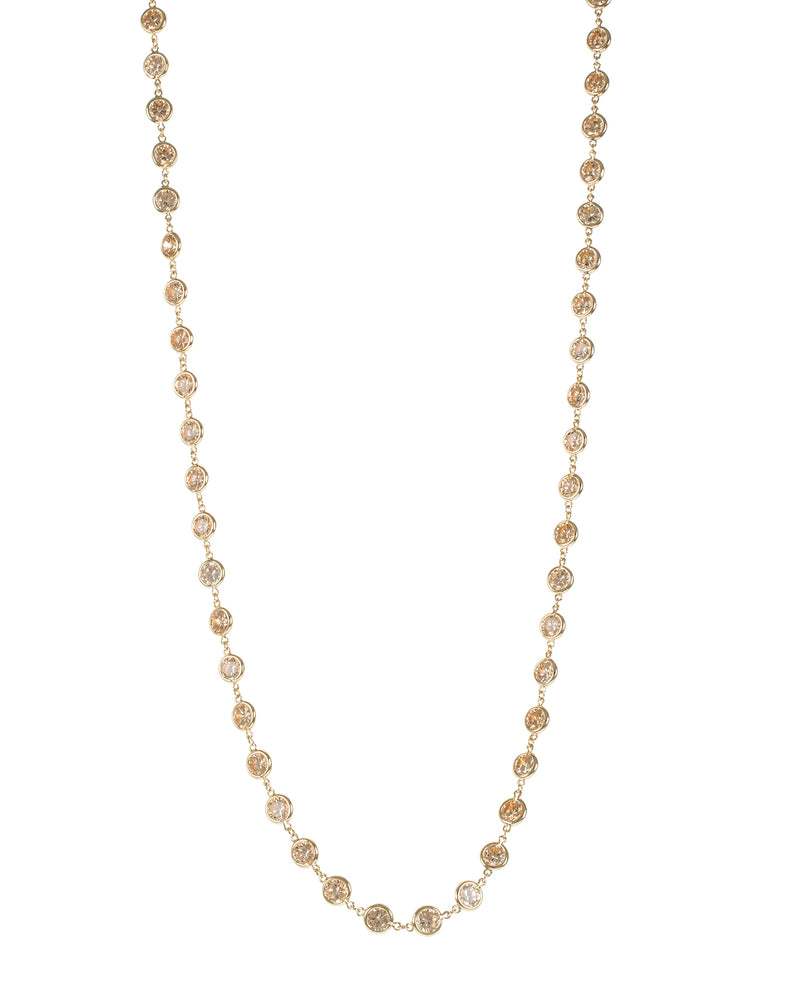 36" Gold Plated Round Bezel Set Necklace