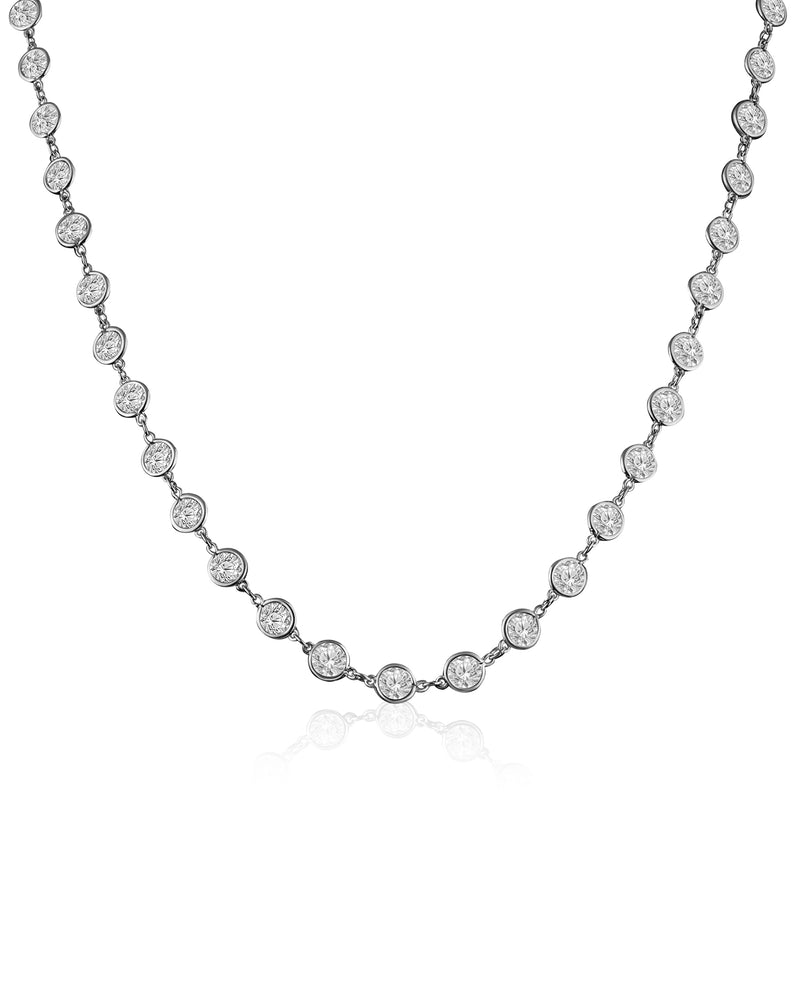 36" Round Bezel Set Necklace