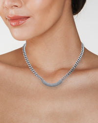 Pave Curbed Bar Necklace