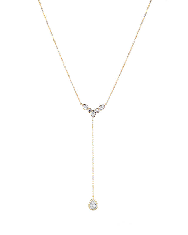 Pear CZ Y-Necklace