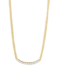 CZ Curved Bar Necklace