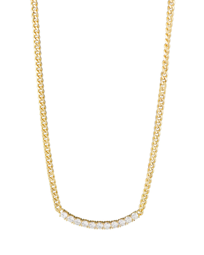 CZ Curved Bar Necklace