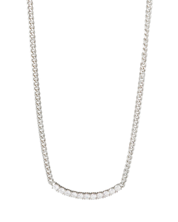 CZ Curved Bar Necklace