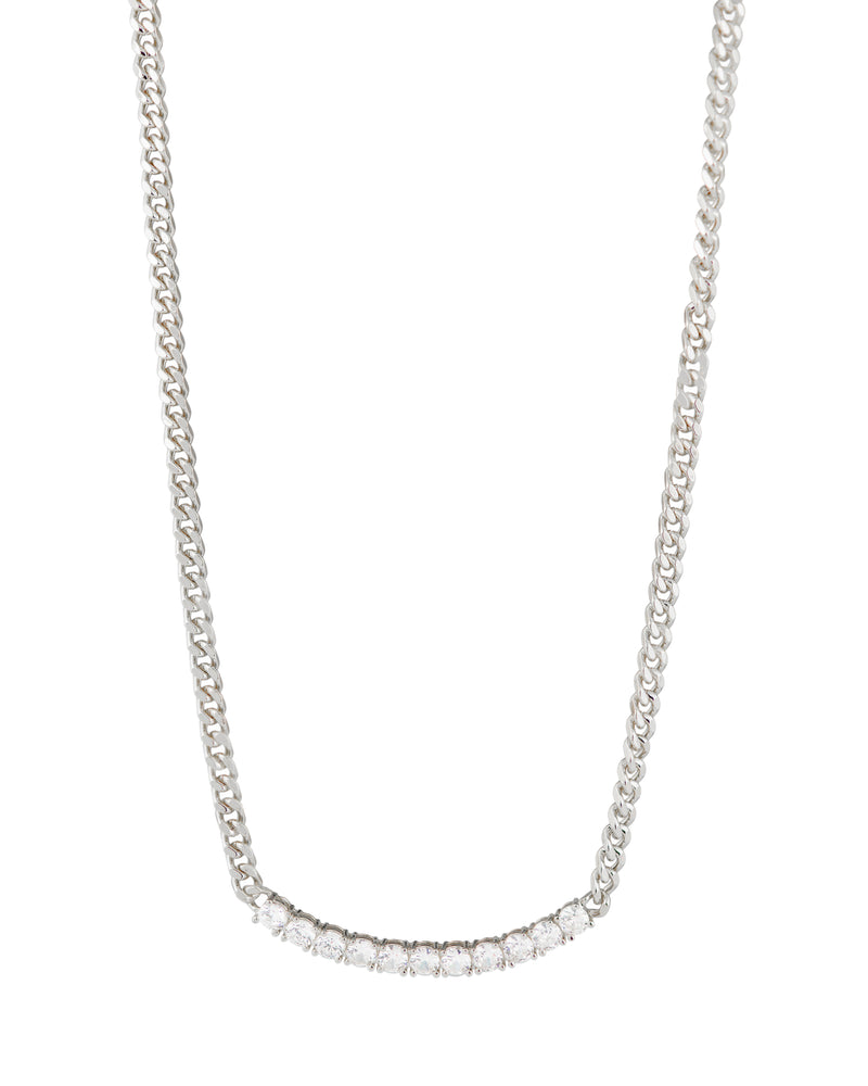 CZ Curved Bar Necklace