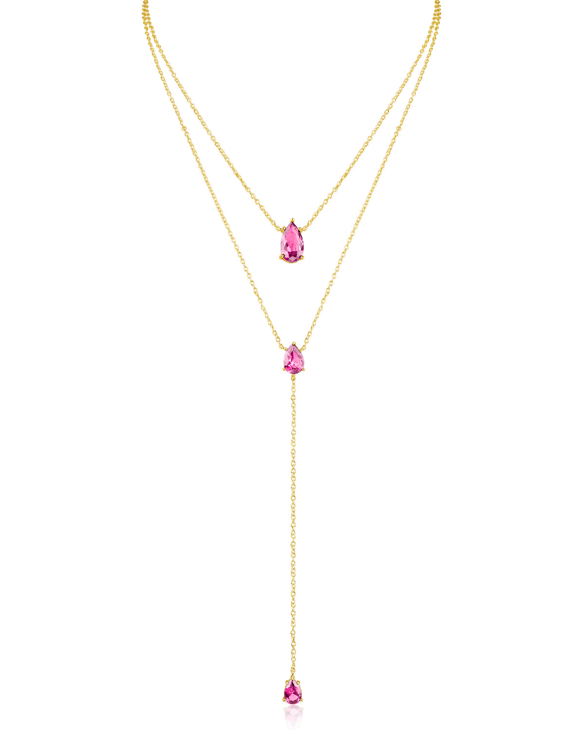 Pear CZ Y-Necklace