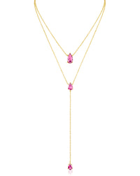 Pear CZ Y-Necklace