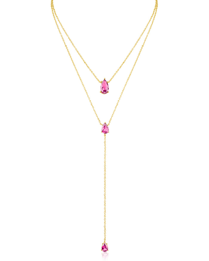 Pear CZ Y-Necklace