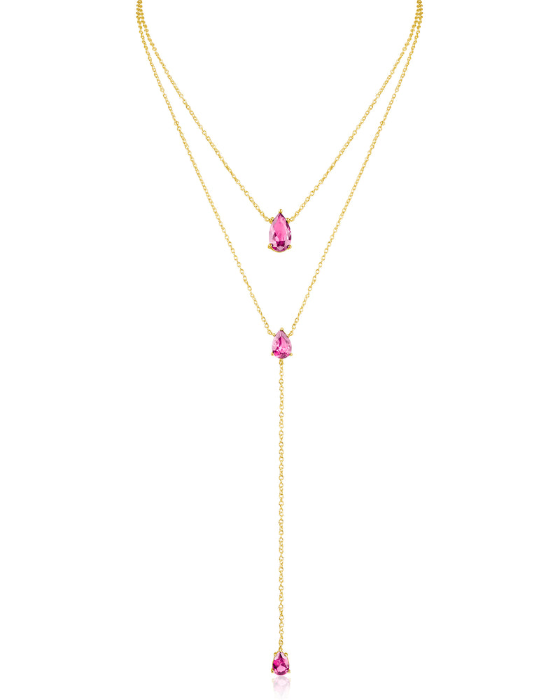 Pear CZ Y-Necklace
