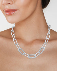 Triple Pave Link Necklace