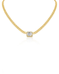 Emerald CZ Center Chain Necklace