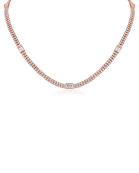 Emerald Station CZ Tennis Necklace