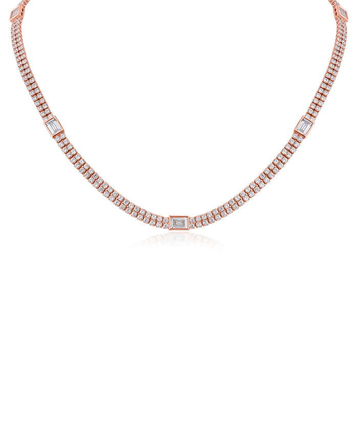 Emerald Station CZ Tennis Necklace