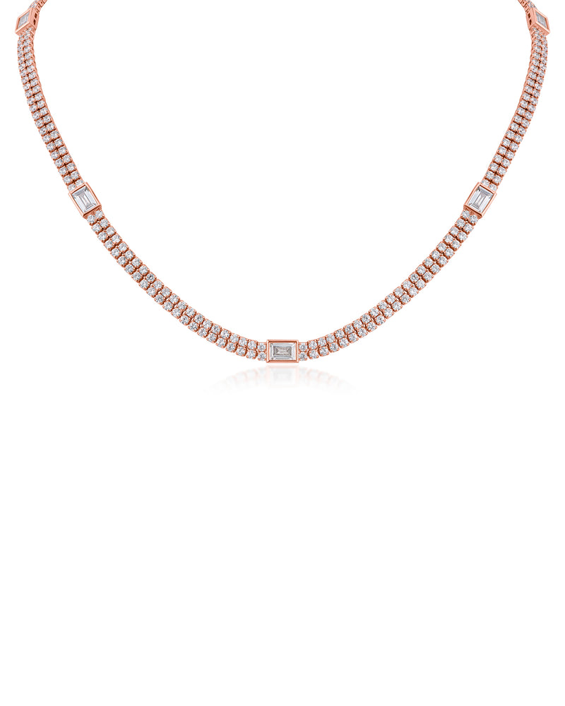 Emerald Station CZ Tennis Necklace