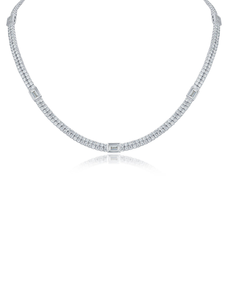 Emerald Station CZ Tennis Necklace