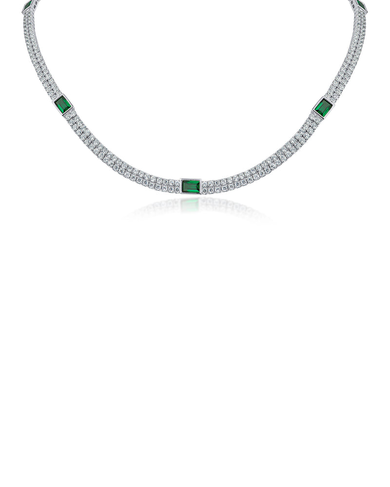 Emerald Station CZ Tennis Necklace