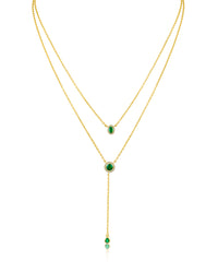 Round CZ Double Layered Necklace