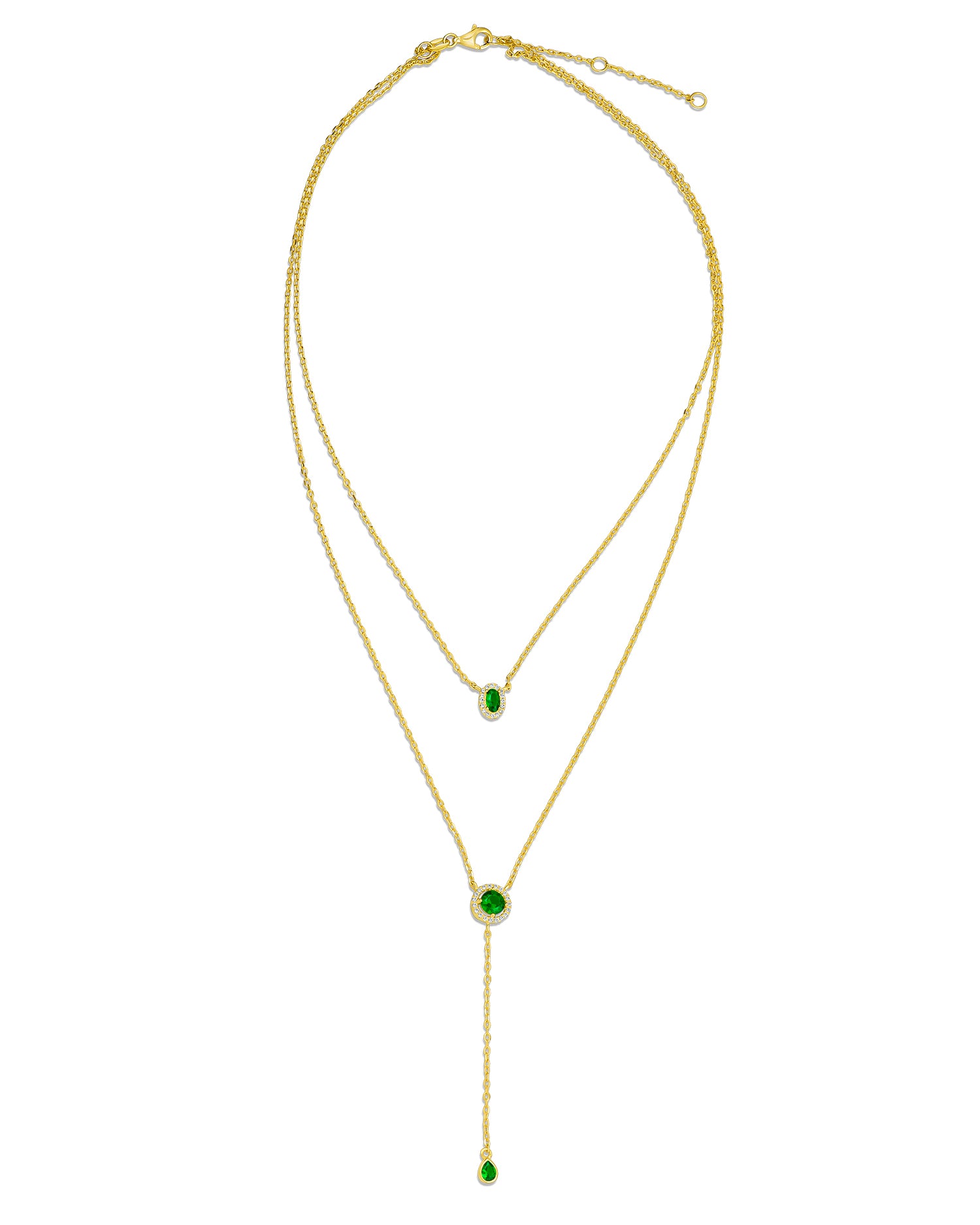 Round CZ Double Layered Necklace