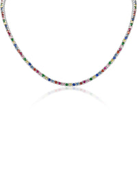 Multicolor CZ Tennis Necklace