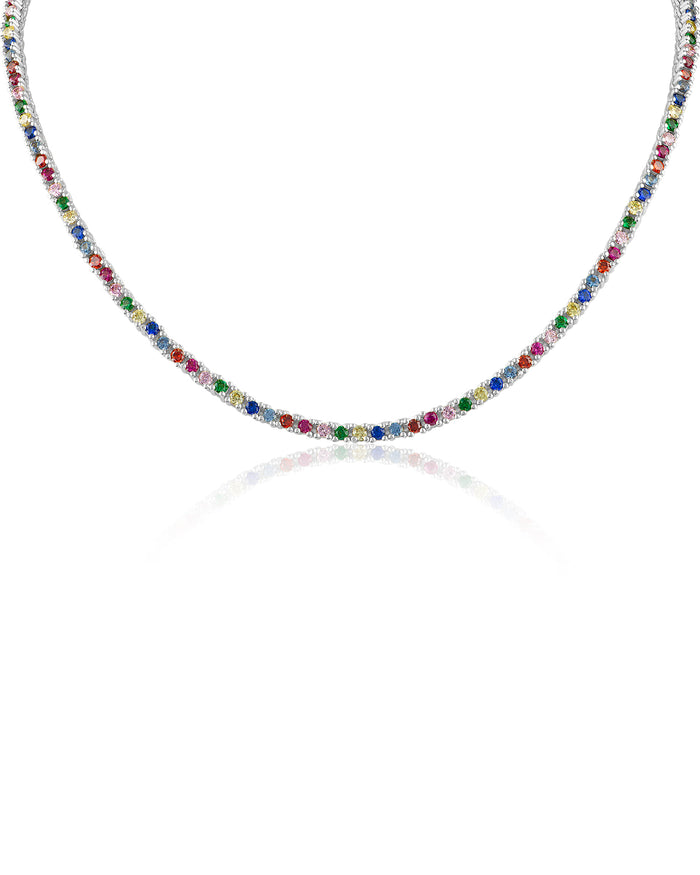 Multicolor CZ Tennis Necklace